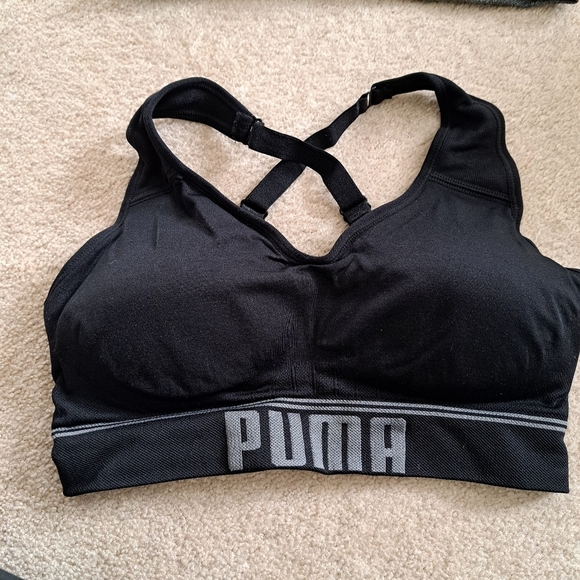 New! Puma 2 pack Seamless Sports Bras Medium Grey Black Convertible NWT - Picture 13 of 13